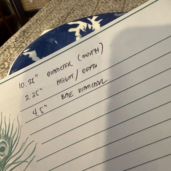 Ceramica Quadrifoglio Made in Italy Blue‎ Floral Transferware Serving Bowl 10” - Picture 6 of 6